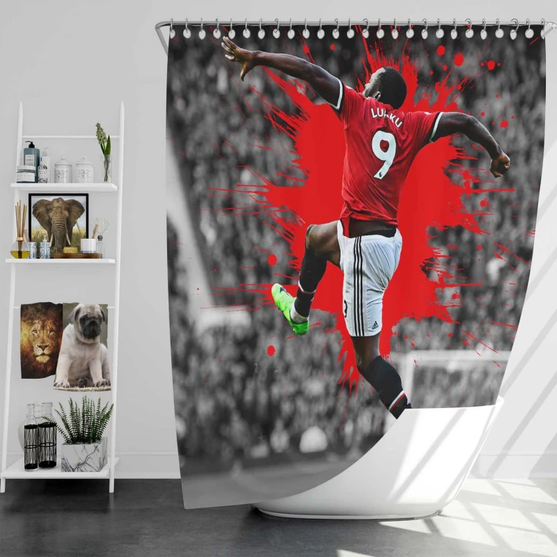 Romelu Menama Lukaku Bolingoli Men United Shower Curtain