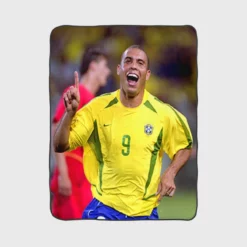 Ronaldo Nazario Brazilian Footballer Fleece Blanket 1