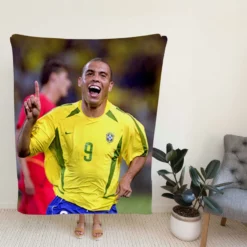 Ronaldo Nazario Brazilian Footballer Fleece Blanket