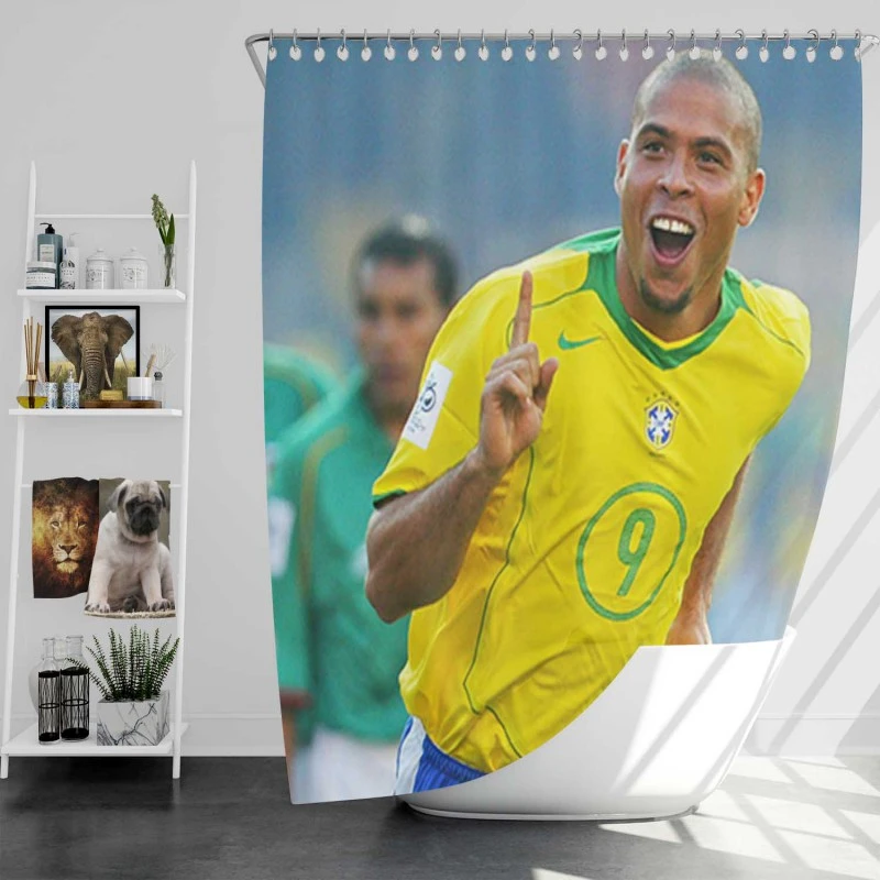 Ronaldo Nazario Real Madrid Shower Curtain