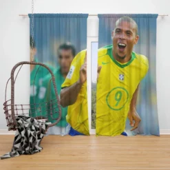 Ronaldo Nazario Real Madrid Window Curtain