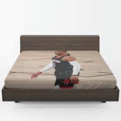 Russell Westbrook Houston Rockets Basketball Fitted Sheet 1