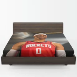Russell Westbrook Houston Rockets NBA Fitted Sheet 1