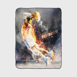 Russell Westbrook NBA Digital Artwork Fleece Blanket 1
