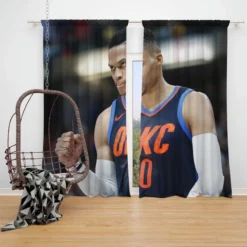 Russell Westbrook Oklahoma City NBA Window Curtain