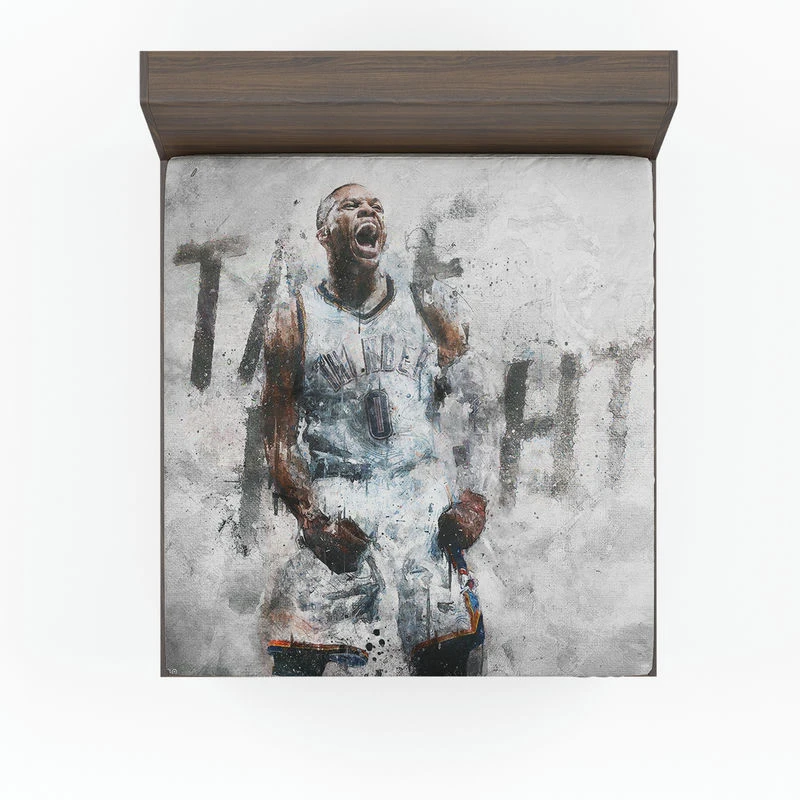 Russell Westbrook Oklahoma City Thunder Art Fitted Sheet