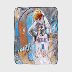 Russell Westbrook Oklahoma City Thunder NBA Fleece Blanket 1