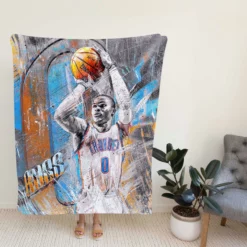 Russell Westbrook Oklahoma City Thunder NBA Fleece Blanket