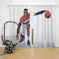 Russell Westbrook Washington Wizards NBA Window Curtain
