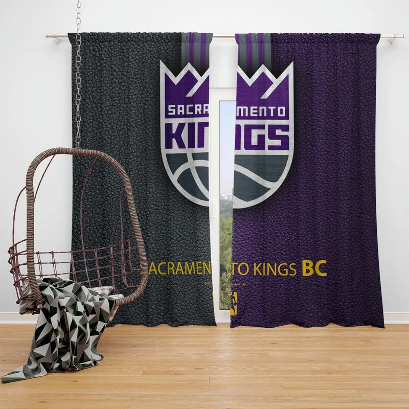 Sacramento Kings Basketball Team Logo Window Curtain