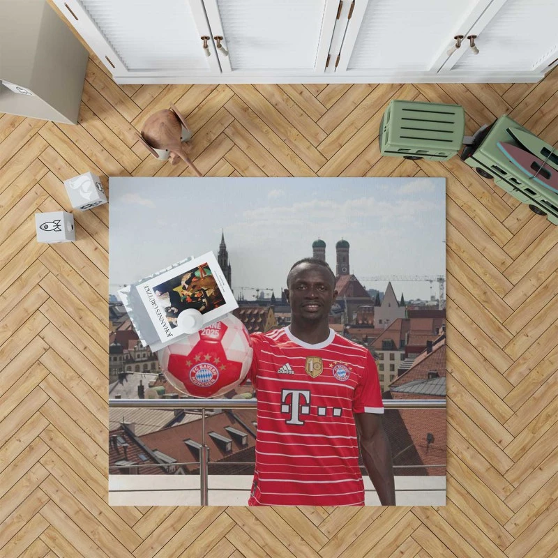 Sadio Mane determined Football Rug