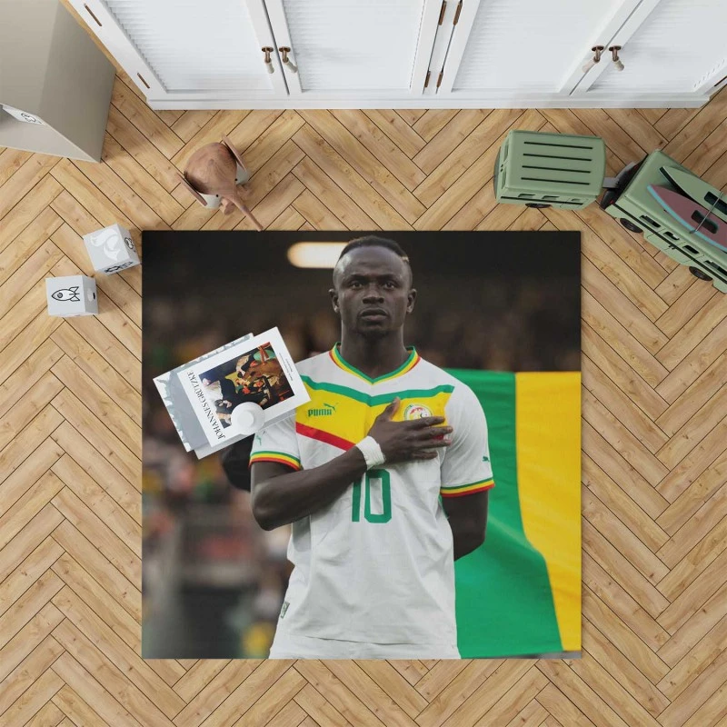 Sadio Mane enduring Football Rug