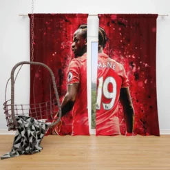 Sadio Mane fastidious Football Window Curtain