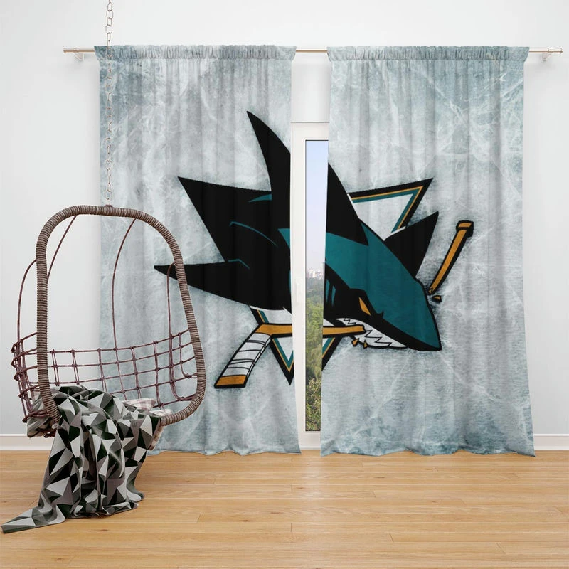 San Jose Sharks Exellelant NHL Window Curtain