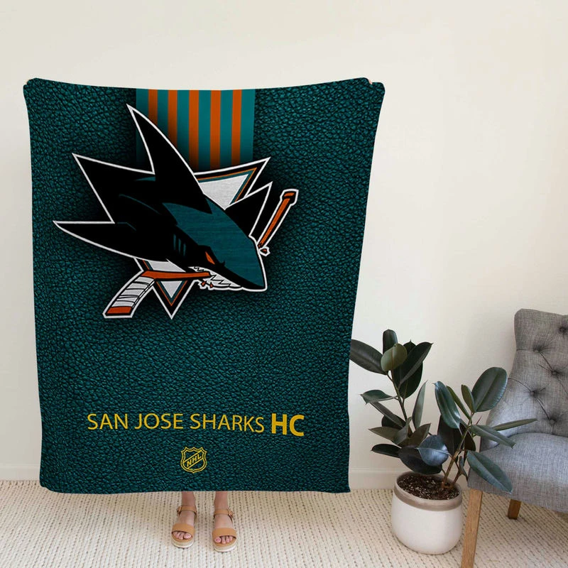 San Jose Sharks NHL Hockey Club Fleece Blanket