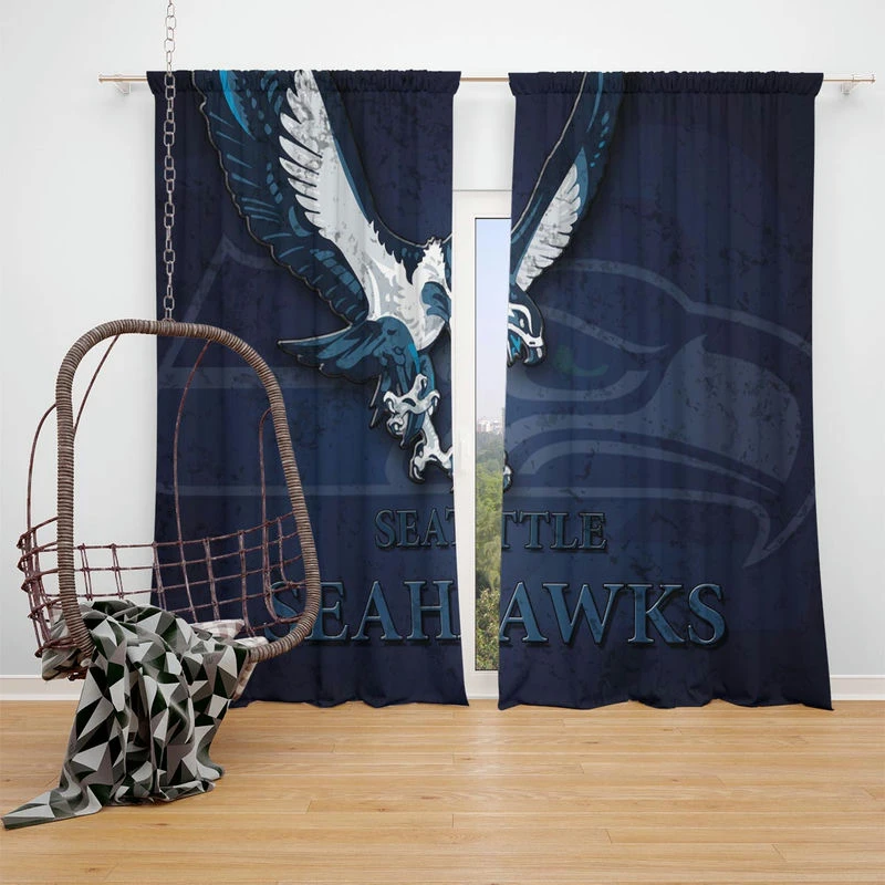 Seattle Seahawks NFL Football Club Window Curtain