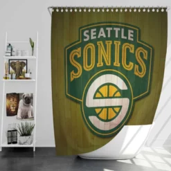 Seattle Supersonics NBA Basketball Club Shower Curtain