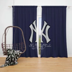 Sensational American MLB Club Yankees Window Curtain