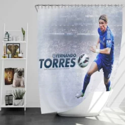 Sensational Football Player Fernando Torres Shower Curtain