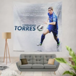 Sensational Football Player Fernando Torres Tapestry