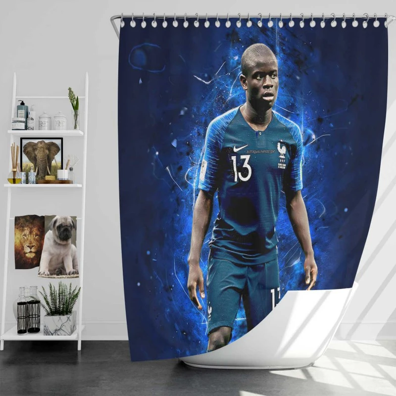 Sensational France Football Player N Golo Kante Shower Curtain