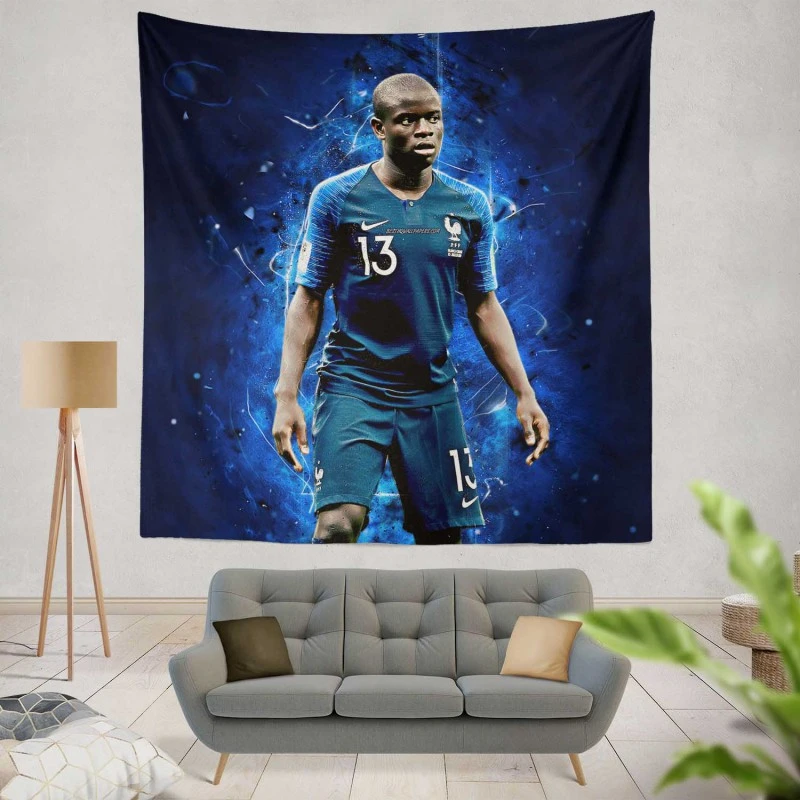 Sensational France Football Player N Golo Kante Tapestry