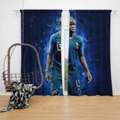 Sensational France Football Player N Golo Kante Window Curtain