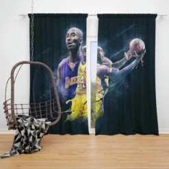 Sensational NBA Basketball Player Kobe Bryant Window Curtain