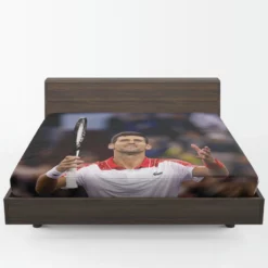 Serbian Professional Tennis Player Novak Djokovic Fitted Sheet 1