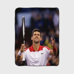 Serbian Professional Tennis Player Novak Djokovic Fleece Blanket 1