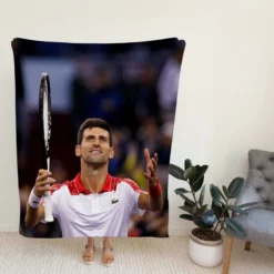 Serbian Professional Tennis Player Novak Djokovic Fleece Blanket