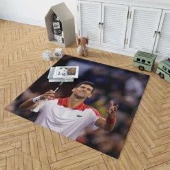 Serbian Professional Tennis Player Novak Djokovic Rug 1