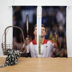 Serbian Professional Tennis Player Novak Djokovic Window Curtain