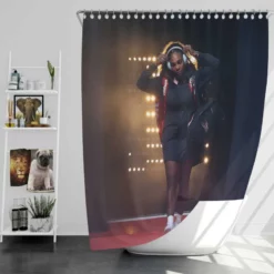 Serena Williams Exciting Tennis Player Shower Curtain