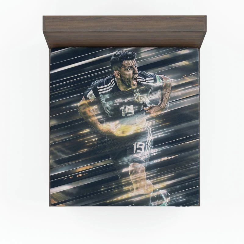 Sergio Aguero Classic Argentina Sports Player Fitted Sheet