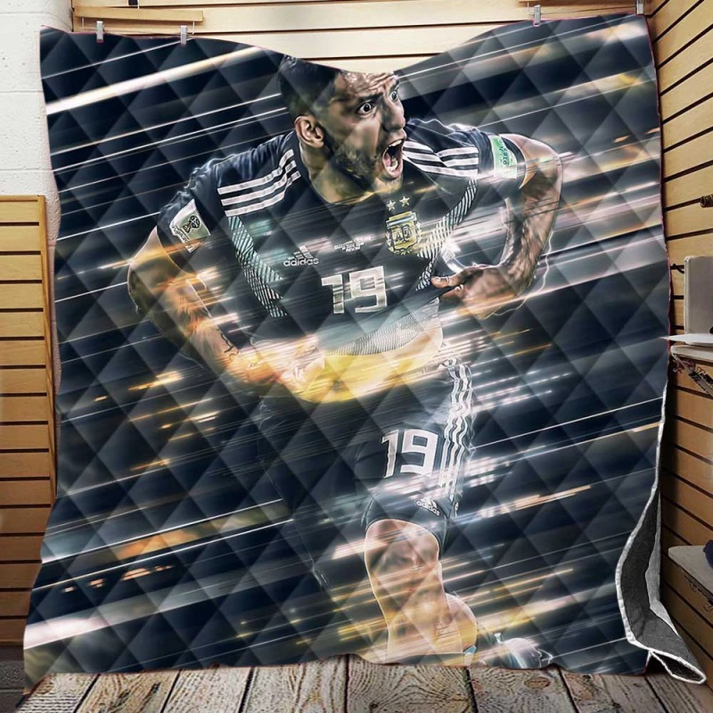 Sergio Aguero Classic Argentina Sports Player Quilt Blanket