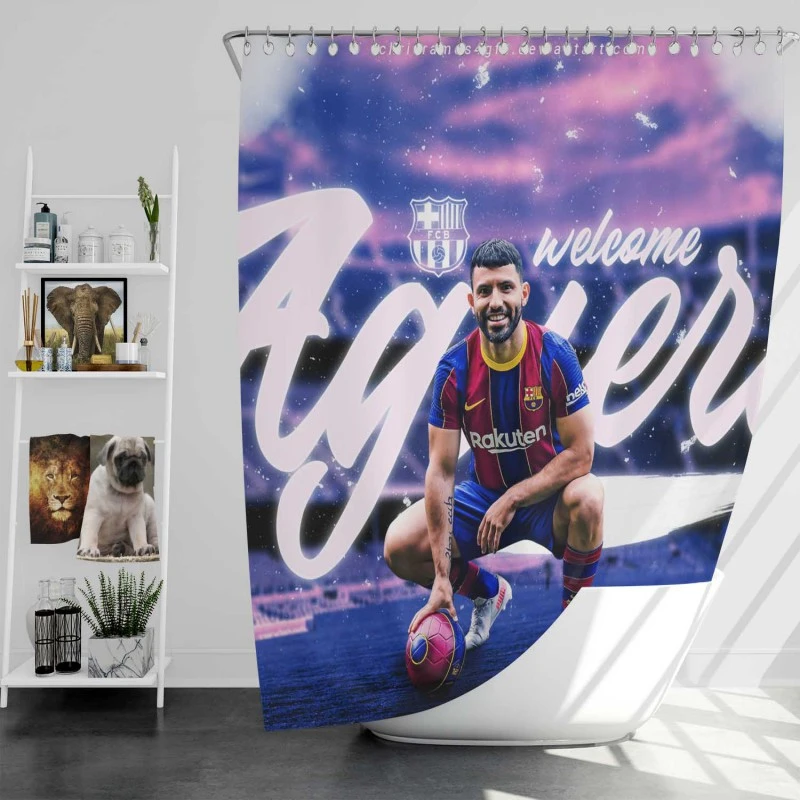 Sergio Aguero Consistent Baca Football Player Shower Curtain