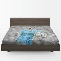 Sergio Aguero Dependable City Soccer Player Fitted Sheet 1