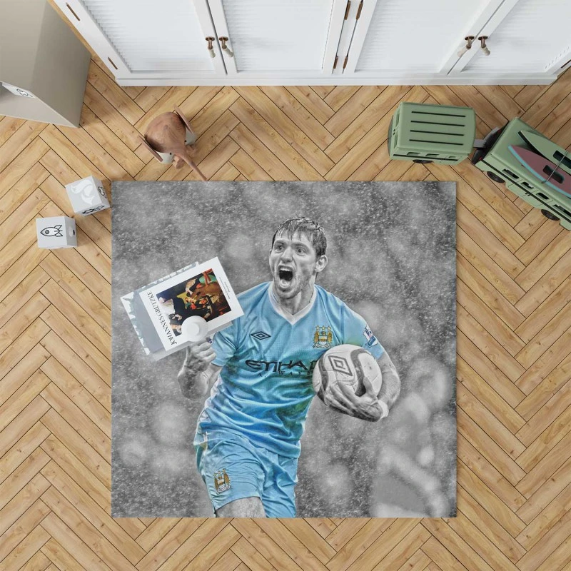 Sergio Aguero Dependable City Soccer Player Rug