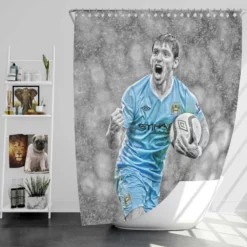 Sergio Aguero Dependable City Soccer Player Shower Curtain