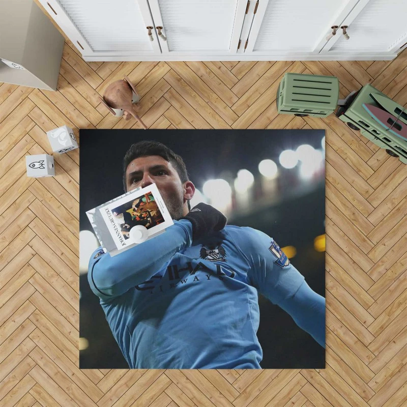 Sergio Aguero Extraordinary Football Player Rug