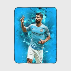 Sergio Aguero FA Community Shields Football Player Fleece Blanket 1