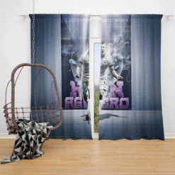 Sergio Aguero FA Cup Football Player Window Curtain