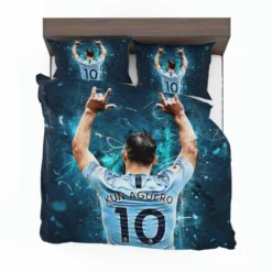 Sergio Aguero Focused Football Player Bedding Set 1