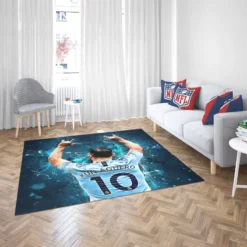 Sergio Aguero Focused Football Player Rug 2