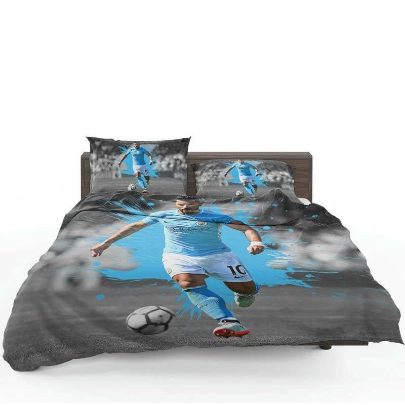 Sergio Aguero Goal Driven Soccer Player Bedding Set