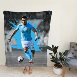 Sergio Aguero Goal Driven Soccer Player Fleece Blanket