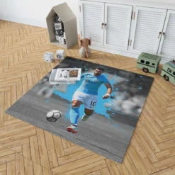 Sergio Aguero Goal Driven Soccer Player Rug 1