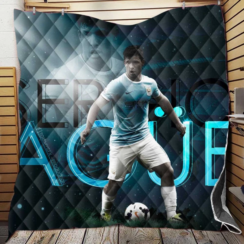 Sergio Aguero Manchester City Club Quilt Blanket