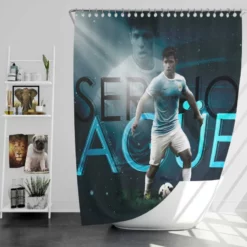 Sergio Aguero Manchester City Club Shower Curtain